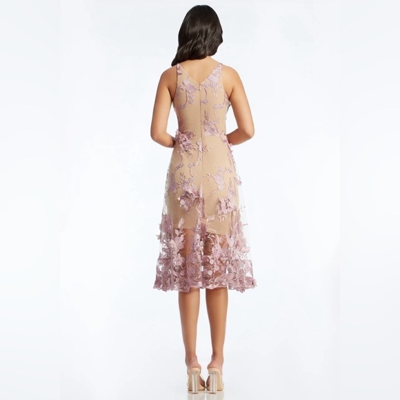 Dress The Population Audrey Dress, Lilac/Nude, Size Medium (v) - Picture 4 of 14